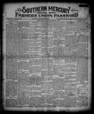Primary view of object titled 'Southern Mercury United with the Farmers Union Password. (Dallas, Tex.), Vol. 26, No. 51, Ed. 1 Thursday, November 29, 1906'.
