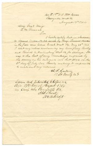 Primary view of object titled '[Letter from Hamilton K. Redway, August 17, 1864]'.