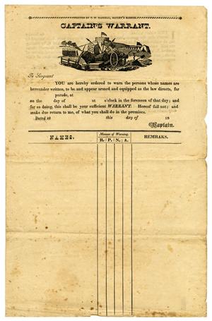 Primary view of object titled '[Blank Captain's Warrant]'.