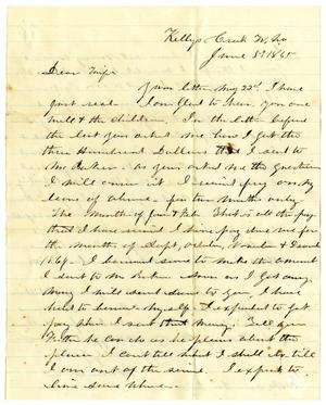 Primary view of object titled '[Letter from Hamilton K. Redway to Loriette Redway, June 5, 1865]'.