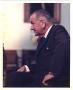 Photograph: [President Lyndon Baines Johnson 3/4 length seated portrait, side vie…