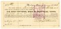 Text: [Promissory Note from the First National Bank of Montague, Texas, Jan…