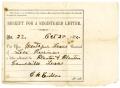Primary view of [Receipt of Levi Perryman, October 25, 1875]