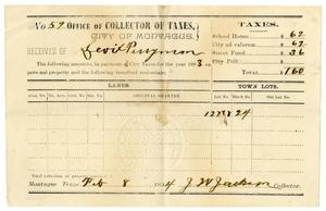 Primary view of object titled '[Receipt for taxes paid, February 8, 1894]'.