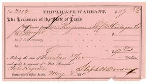 Primary view of object titled '[Triplicate Warrant, May 8, 1880]'.