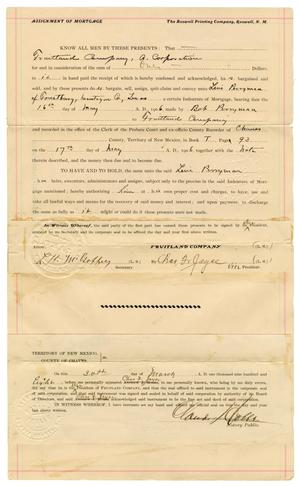Primary view of object titled '[Assignment of Mortgage, April 6, 1908]'.