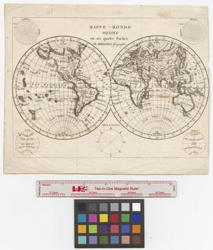 Primary view of Mappe-monde divisée en ses quatre parties.