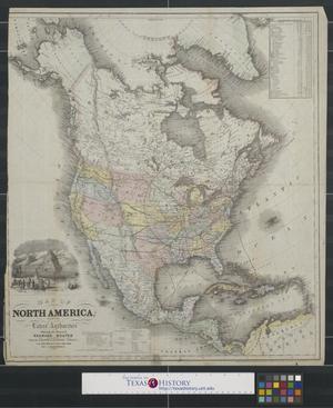 Primary view of object titled 'Map of North America: from the latest authorities showing the proposed railroad routes from the Atlantic to the Pacific Oceans.'.
