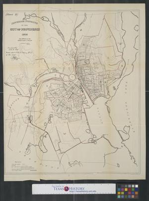 Primary view of Sewerage districts of the city of Providence, 1875