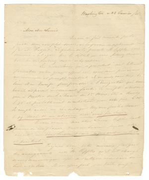 Primary view of object titled '[Letter from Henri Castro to Ferdinand Louis Huth, January, 23, 1845]'.