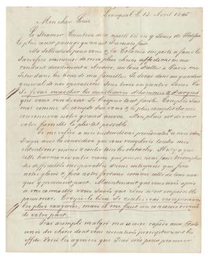 Primary view of object titled '[Letter from Henri Castro to Ferdinand Louis Huth, April 13, 1845]'.