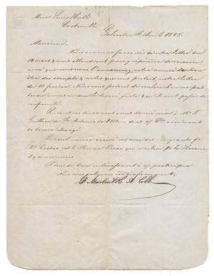 Primary view of object titled '[Letter from E. B. Martin and H. A. Cobb to Louis Huth, April 16, 1845]'.