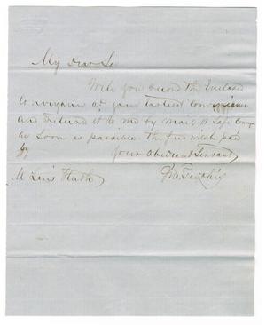 Primary view of [Letter to Ferdinand Louis Huth, 1855]
