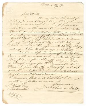 Primary view of object titled '[Letter from Charles de Montel to Ferdinand Louis Huth, November 28, 1858]'.
