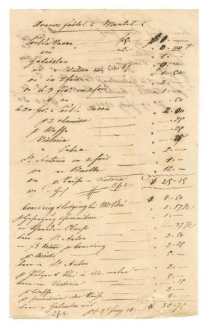 Primary view of [Document detailing advances made to Montel, June 9 and July 27, 1844]