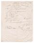 Thumbnail image of item number 1 in: '[Document listing building supplies delivered to the house of Henri Castro, August 1, 1846]'.