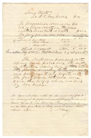 Primary view of [Document regarding a sum of $14.80 and a settled lawsuit, 1854]