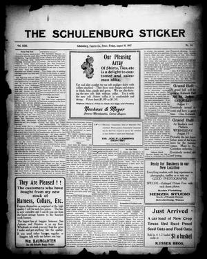 Primary view of object titled 'The Schulenburg Sticker (Schulenburg, Tex.), Vol. 23, No. 46, Ed. 1 Friday, August 10, 1917'.