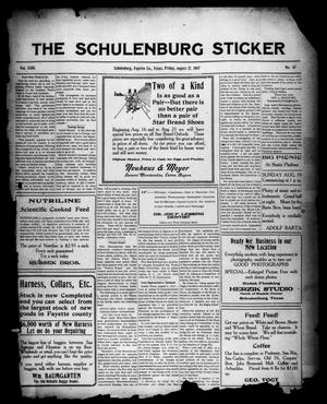 Primary view of The Schulenburg Sticker (Schulenburg, Tex.), Vol. 23, No. 47, Ed. 1 Friday, August 17, 1917