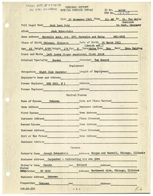 Primary view of object titled '[Personal History of Jack Ruby - November 25, 1963]'.