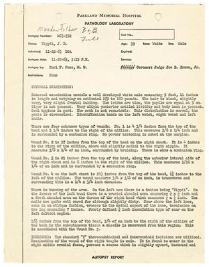 Primary view of object titled '[Autopsy Report - J. D. Tippit, November 22, 1963]'.