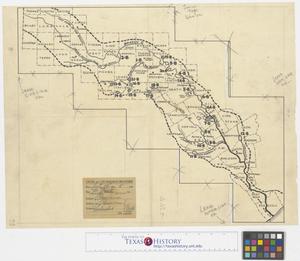 Primary view of object titled '[Map of the potential lakes along the Brazos River and its tributaries]'.