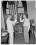 Photograph: [Joe Demic being sworn into Navy]