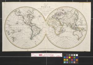 Primary view of object titled 'Map of the world including the most recent tracts and discoveries of the latest navigators.'.
