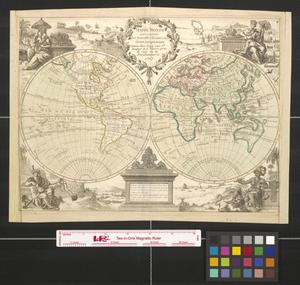 Primary view of object titled 'Mappe monde qui comprend les nouvelles découvertes faites jusqu'a ce jour.'.