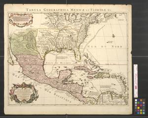 Primary view of object titled 'Carte du Mexique et de la Floride des terres anglaises et des Isles Antilles, du cours et des environs de la riviere de Mississippi.'.
