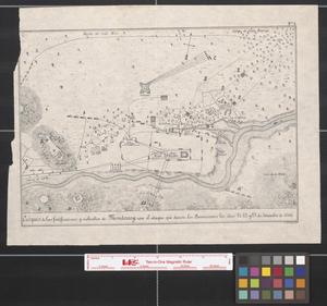 Primary view of object titled 'Cróquis de las fortificaciones y suburbios de Monterrey con el ataque que dieron los Americanos los dias 21, 22 y 23 de Setiembre de 1846.'.