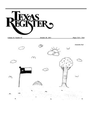 Primary view of object titled 'Texas Register, Volume 36, Number 43, Pages 7213-7416, October 28, 2011'.