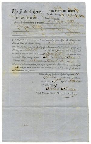 Primary view of object titled 'Documents pertaining to the case of The State of Texas vs. James Burdett, cause no. 306, 1853'.