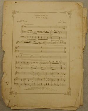 Primary view of object titled '[Sheet music for "Love is King"]'.