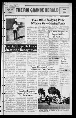 Primary view of object titled 'The Rio Grande Herald (Rio Grande City, Tex.), No. 2, Ed. 1 Thursday, November 19, 1987'.