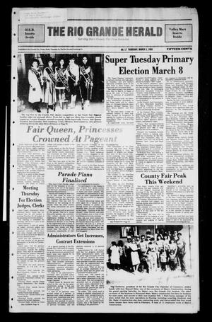 Primary view of object titled 'The Rio Grande Herald (Rio Grande City, Tex.), No. 17, Ed. 1 Thursday, March 3, 1988'.