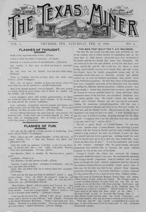 Primary view of object titled 'The Texas Miner, Volume 1, Number 4, February 10, 1894'.