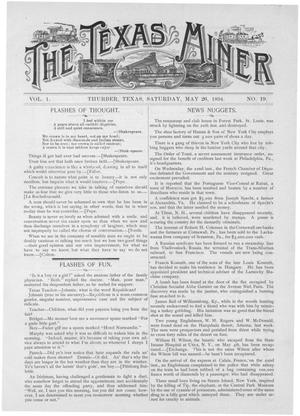 Primary view of object titled 'The Texas Miner, Volume 1, Number 19, May 26, 1894'.