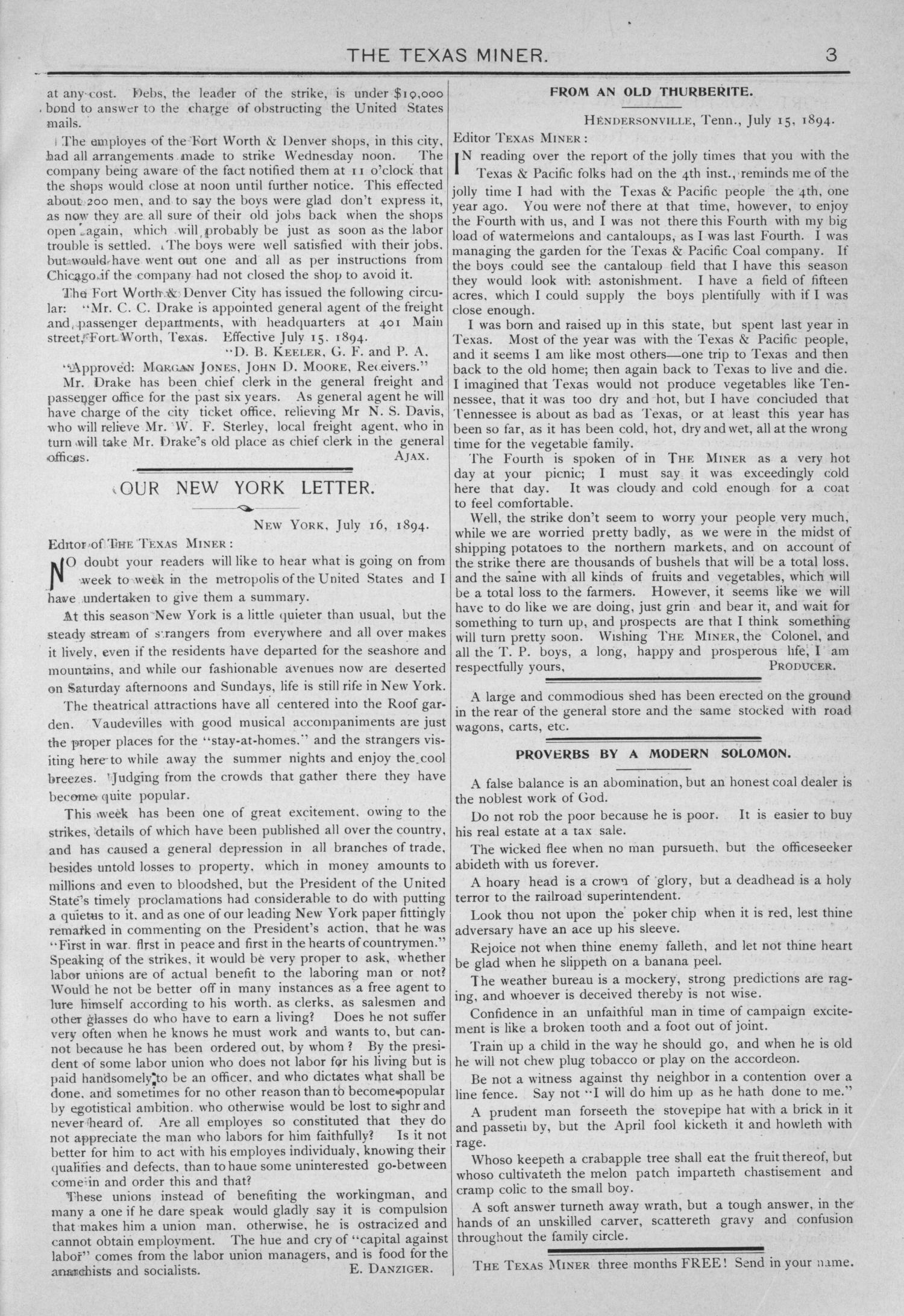 The Texas Miner, Volume 1, Number 27, July 21, 1894
                                                
                                                    3
                                                