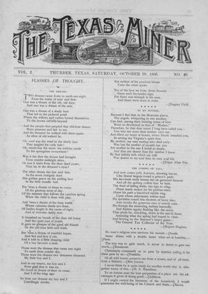 Primary view of object titled 'The Texas Miner, Volume 2, Number 40, October 19, 1895'.