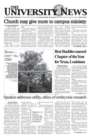 Primary view of object titled 'The University News (Irving, Tex.), Vol. 32, No. 23, Ed. 1 Wednesday, May 7, 2003'.