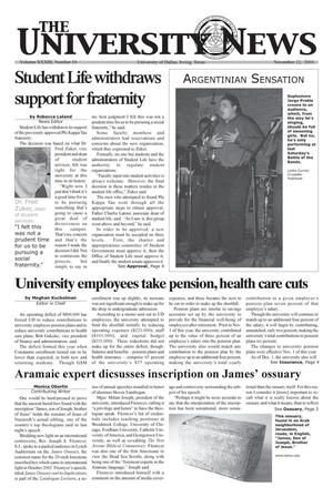Primary view of object titled 'The University News (Irving, Tex.), Vol. 33, No. 10, Ed. 1 Wednesday, November 12, 2003'.