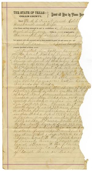 Primary view of object titled '[Warranty Deed, July 3, 1895]'.