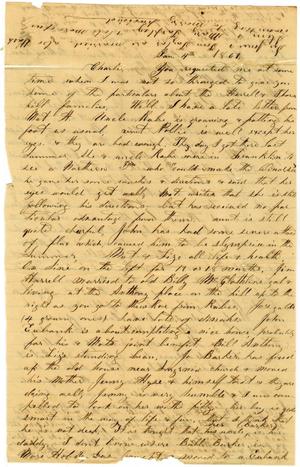 Primary view of object titled '[Letter from Elvira Moore to Charles B. Moore, January 4, 1861]'.
