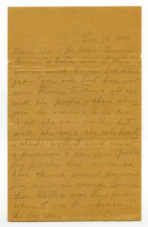 Primary view of object titled '[Letter from Bessie Franklin to Mary Ann Moore and Charles B. Moore, December 17, 1900]'.