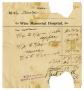 Text: [Bill from Wise Memorial Hospital to Claude D. White]
