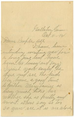 Primary view of object titled '[Letter from William J. McKinley October 11, 1914]'.