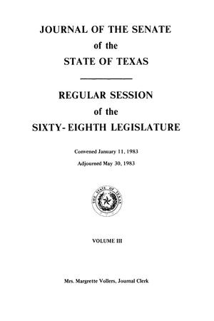 Primary view of object titled 'Journal of the Senate of the State of Texas, Regular Session of the Sixty-Eighth Legislature, Volume 3'.