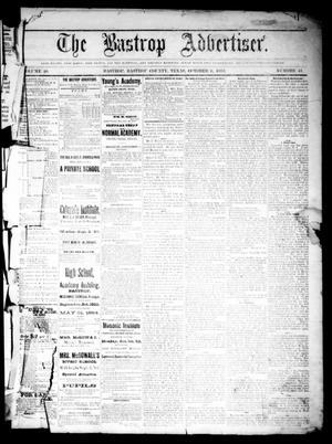 Primary view of object titled 'The Bastrop Advertiser (Bastrop, Tex.), Vol. 26, No. 41, Ed. 1 Saturday, October 6, 1883'.