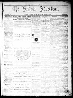 Primary view of object titled 'The Bastrop Advertiser (Bastrop, Tex.), Vol. 27, No. 3, Ed. 1 Saturday, January 19, 1884'.